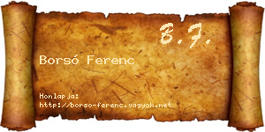 Borsó Ferenc névjegykártya