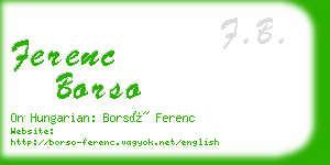 ferenc borso business card